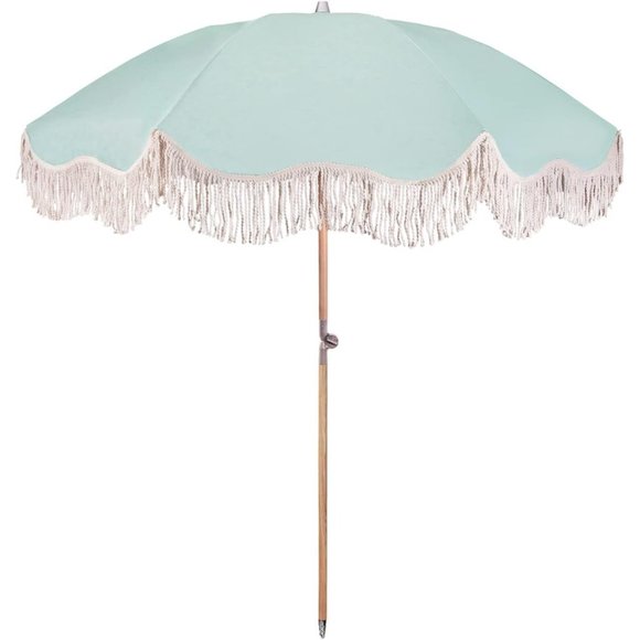 LoveShackFancy Other - LoveShackFancy X Hurley Tassel Umbrella in Frosted Jade & Passionfruit New Open